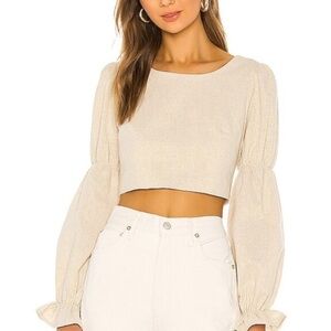 Privacy Please Gold Taylor Top, Crop Top, Open Back Top